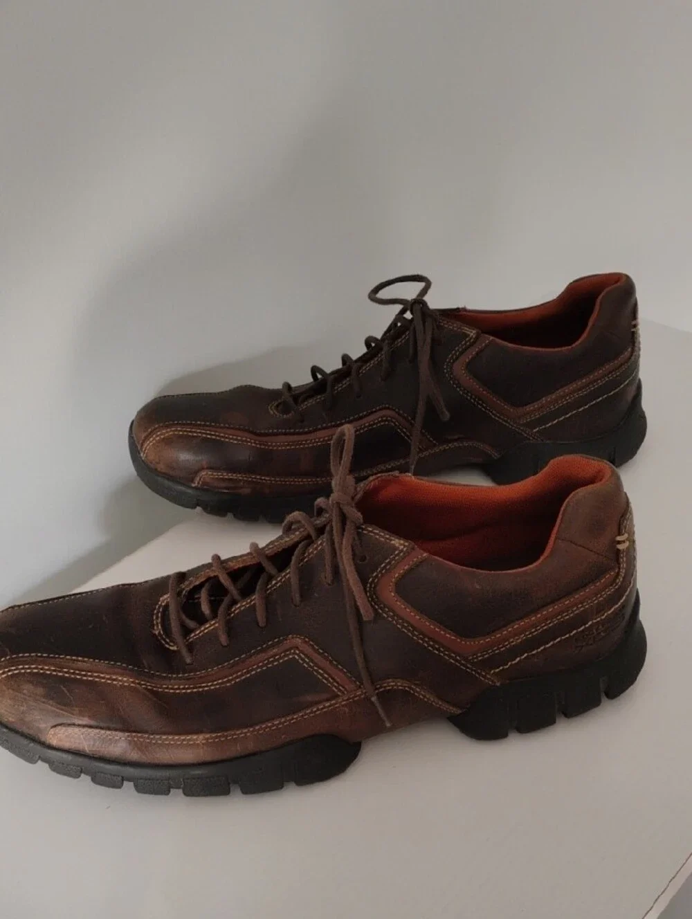 Rockport XCS Brown Leather Men’s Casual Slip-On Lace Shoes 12M